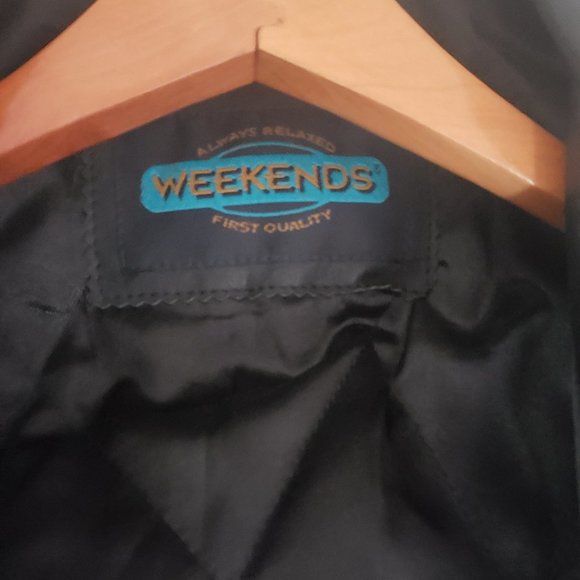 Black Leather Bomber style jacket by Weekends - Picture 6 of 6